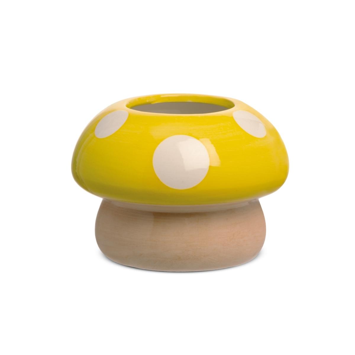 Vaso funghetto h.10xd.14cm giallo cr266/14y