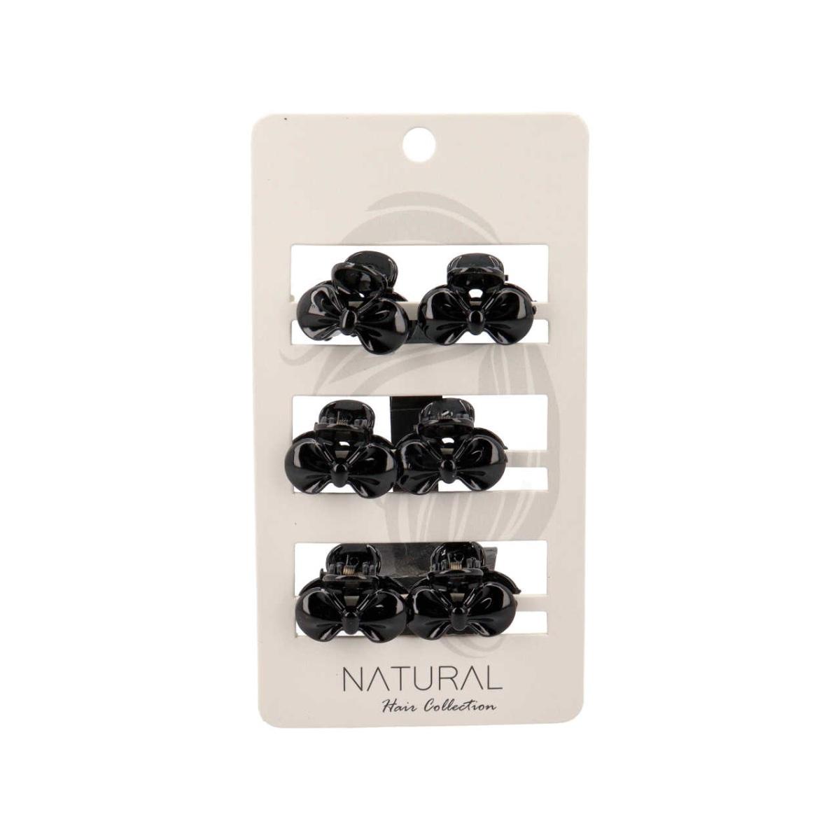 Pinza per capelli con fiocco 6pz 038892