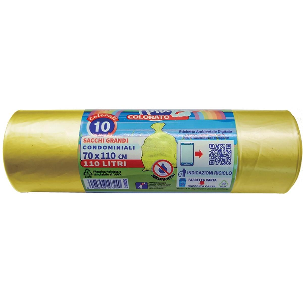 Sacchi pattumiera 70x110 10pz gia. sg04dy/c