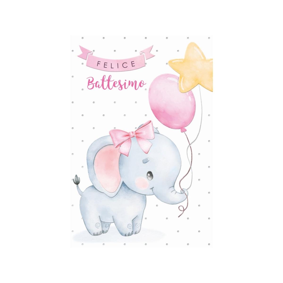 Biglietto battesimo rosa fe10161fb/d