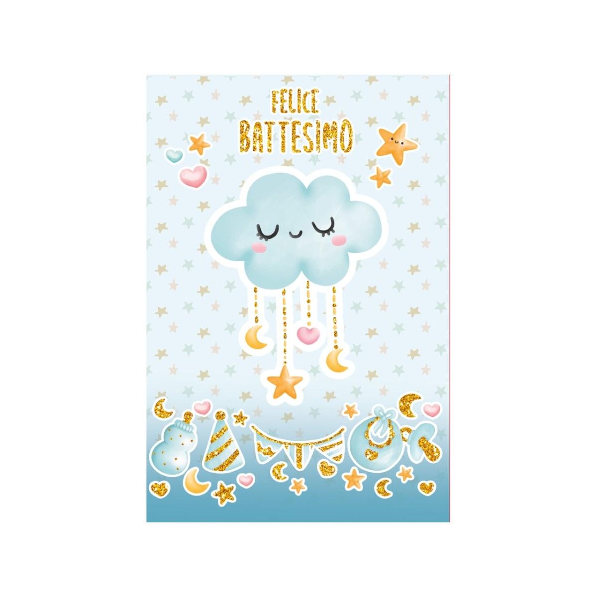 Biglietto battesimo azzurro fe10170fb/d