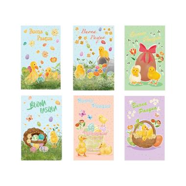 Biglietto pasqua laica 6pz pv20025bp/48