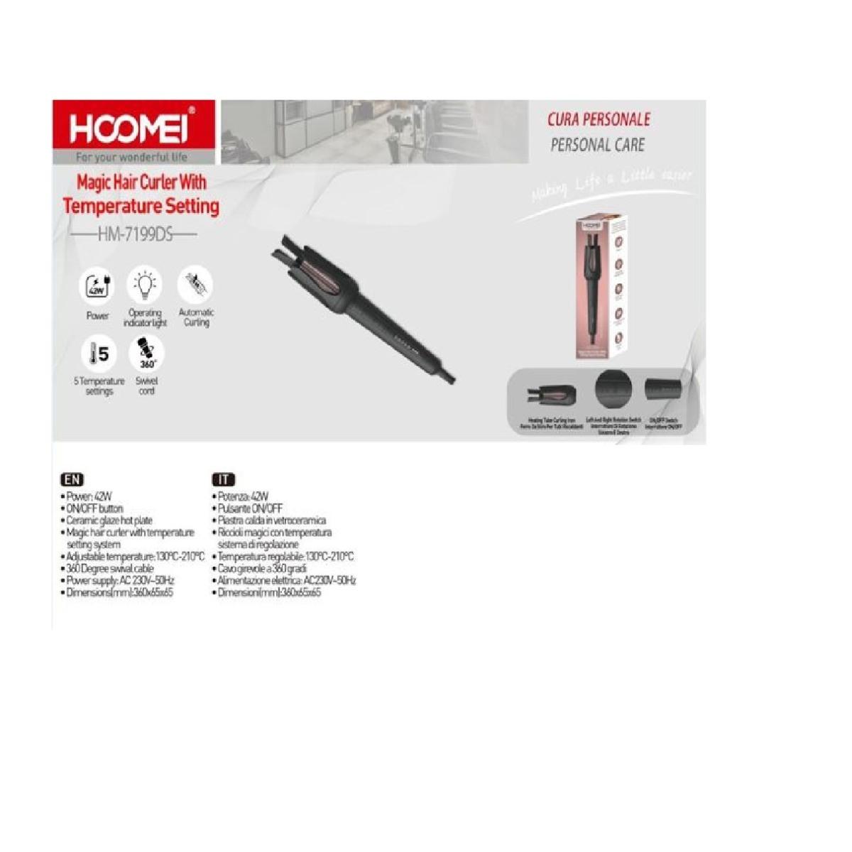 HOOMEI HM-7199DS Arricciacapelli Automatico | Ceramica Temperatura Regolabile