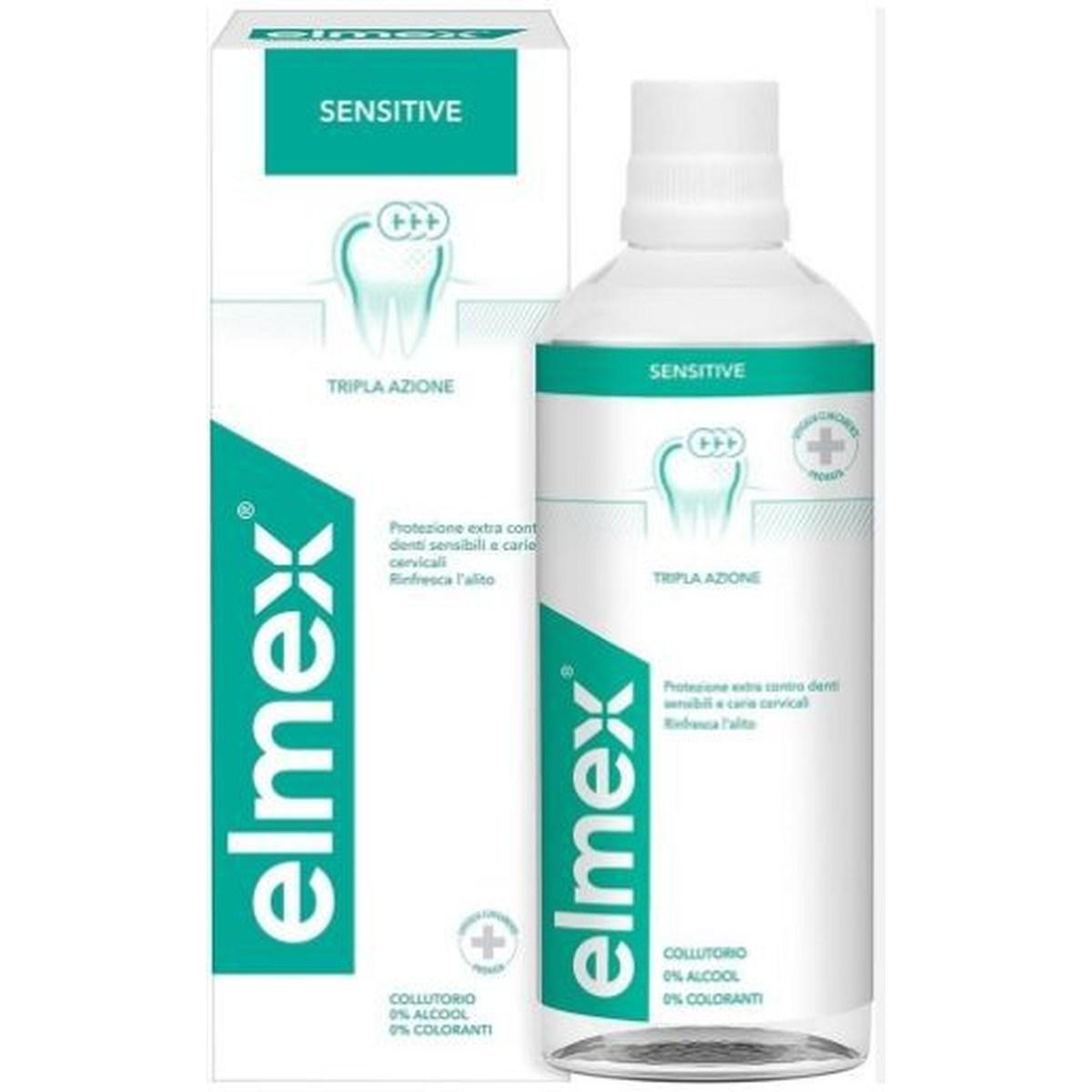 Elmex Sensitive Collutorio Protezione Extra 400ml  Tripla Azione Denti Sensibili. Senza Alcool
