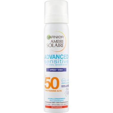 Garnier Ambre Solaire Advanced Sensitive SPF 50+ Spray Viso Idratante 75ml