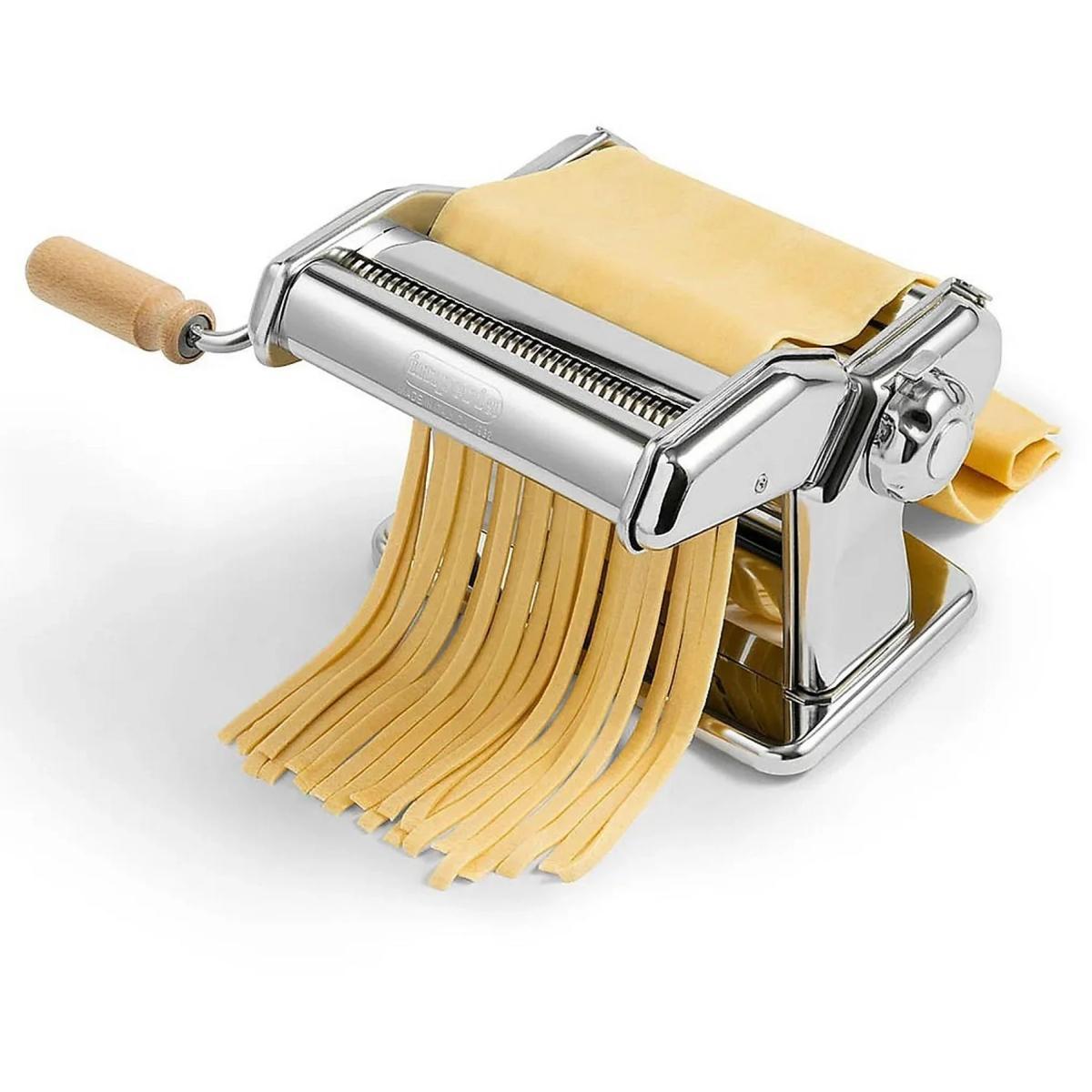 Macchina per la Pasta Imperia iPasta Classica Manuale, in Acciaio Cromato per Sfoglia 150mm, Fettuccine e Tagliolini