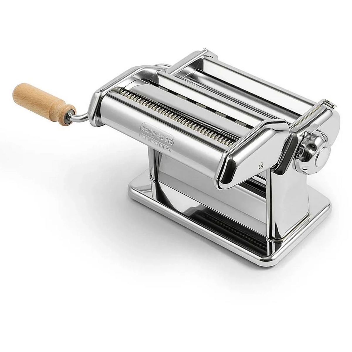 Macchina per la Pasta Imperia iPasta Classica Manuale, in Acciaio Cromato per Sfoglia 150mm, Fettuccine e Tagliolini