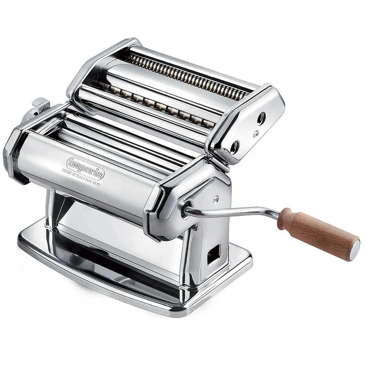Macchina per la Pasta Imperia iPasta Classica Manuale, in Acciaio Cromato per Sfoglia 150mm, Fettuccine e Tagliolini