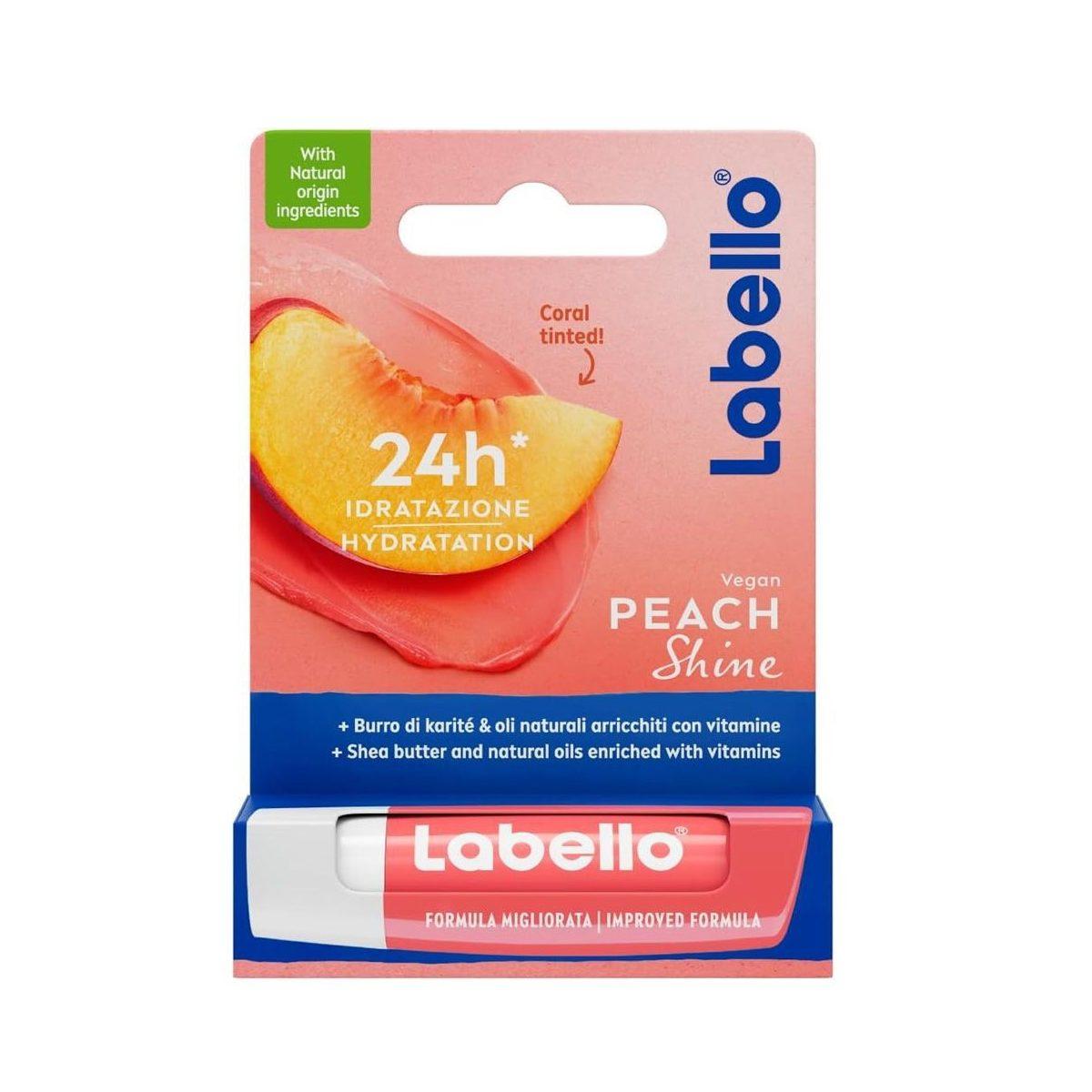 Labello Peach Shine 4,8gr. Balsamo Labbra Idratante Effetto Pesca
