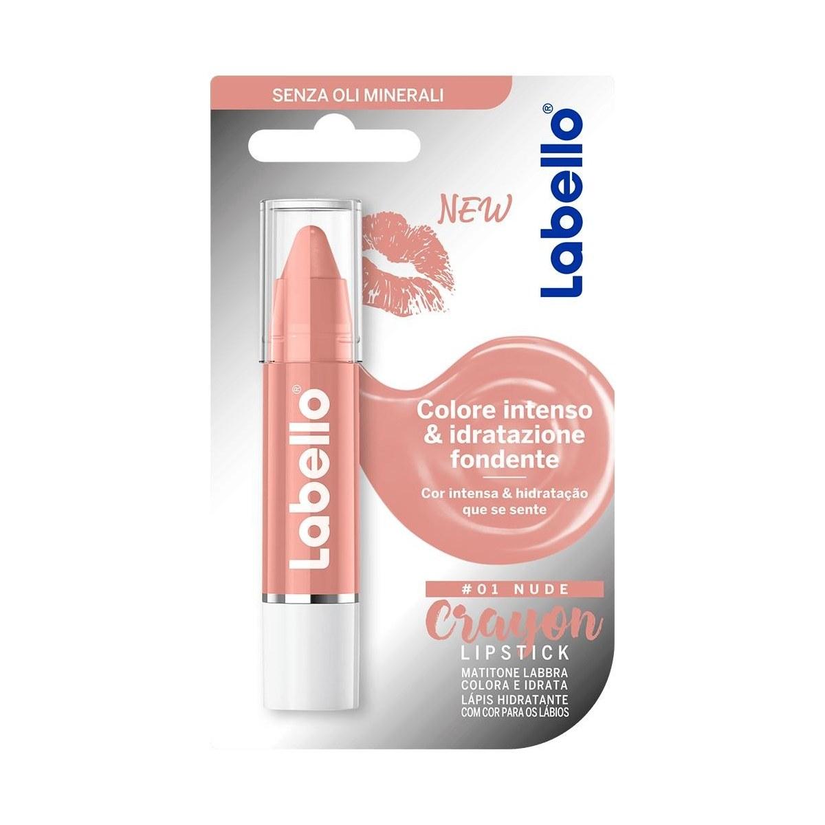 Labello Crayon Lipstick Nude 3gr Balsamo Rossetto Idratante Effetto Nude