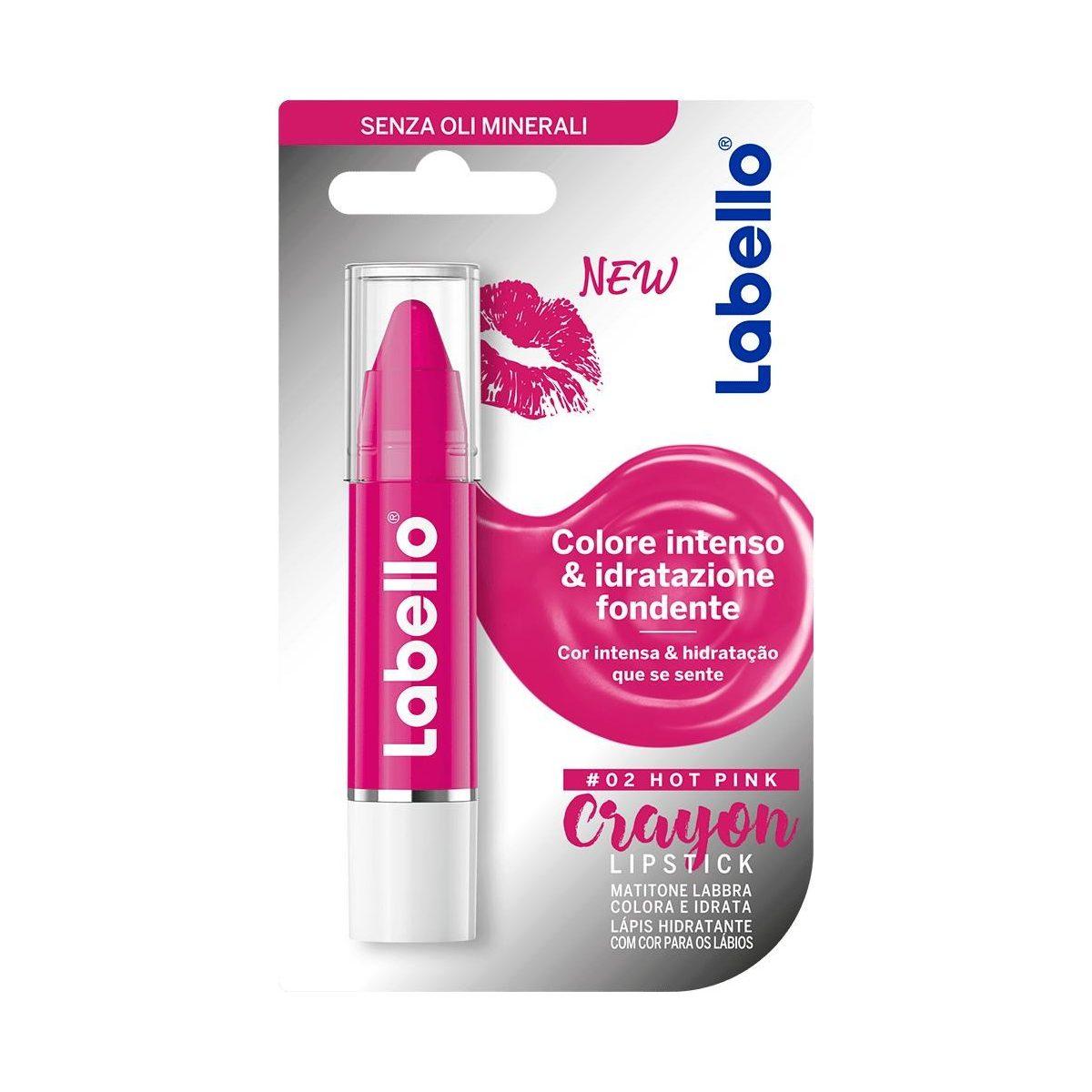 Labello Crayon Lipstick 02 Hot Pink. Rossetto Balsamo Idratante 3gr