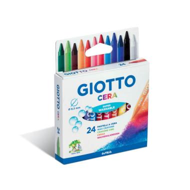 Giotto Pastelli Cera Super Lavabili 24 Colori  Sicuri EN71 Bambini Scuola