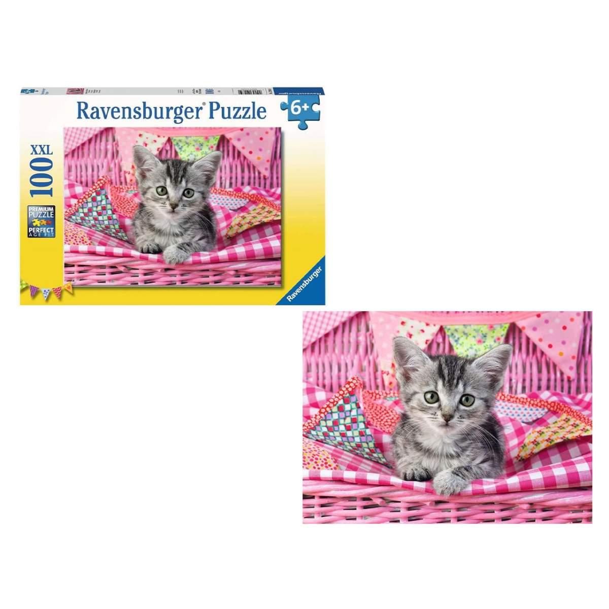 Ravensburger Puzzle 100 Pezzi XXL Bel Gattino  Softclick 6+ Anni.