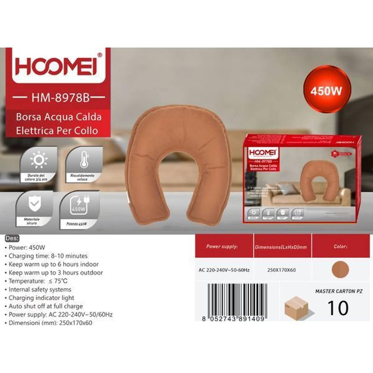 HOOMEI Borsa acqua calda elettrica per collo 450W