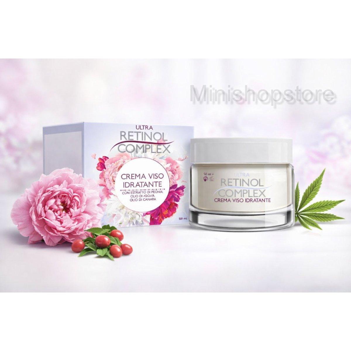 Ultra Retinol Complex Crema Viso Idratante 50ml Peonia Goji Canapa Anti-Età