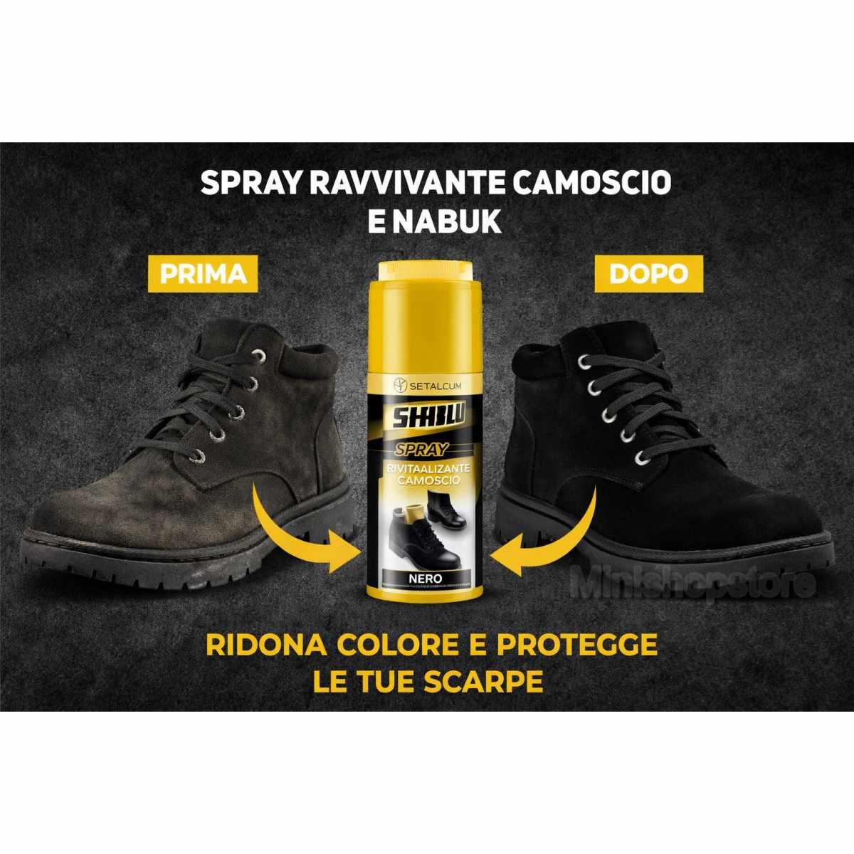 Setablu Shoe Care Rivitalizzante Spray Camoscio e Nabuk Nero 200ml Rinnova Colore