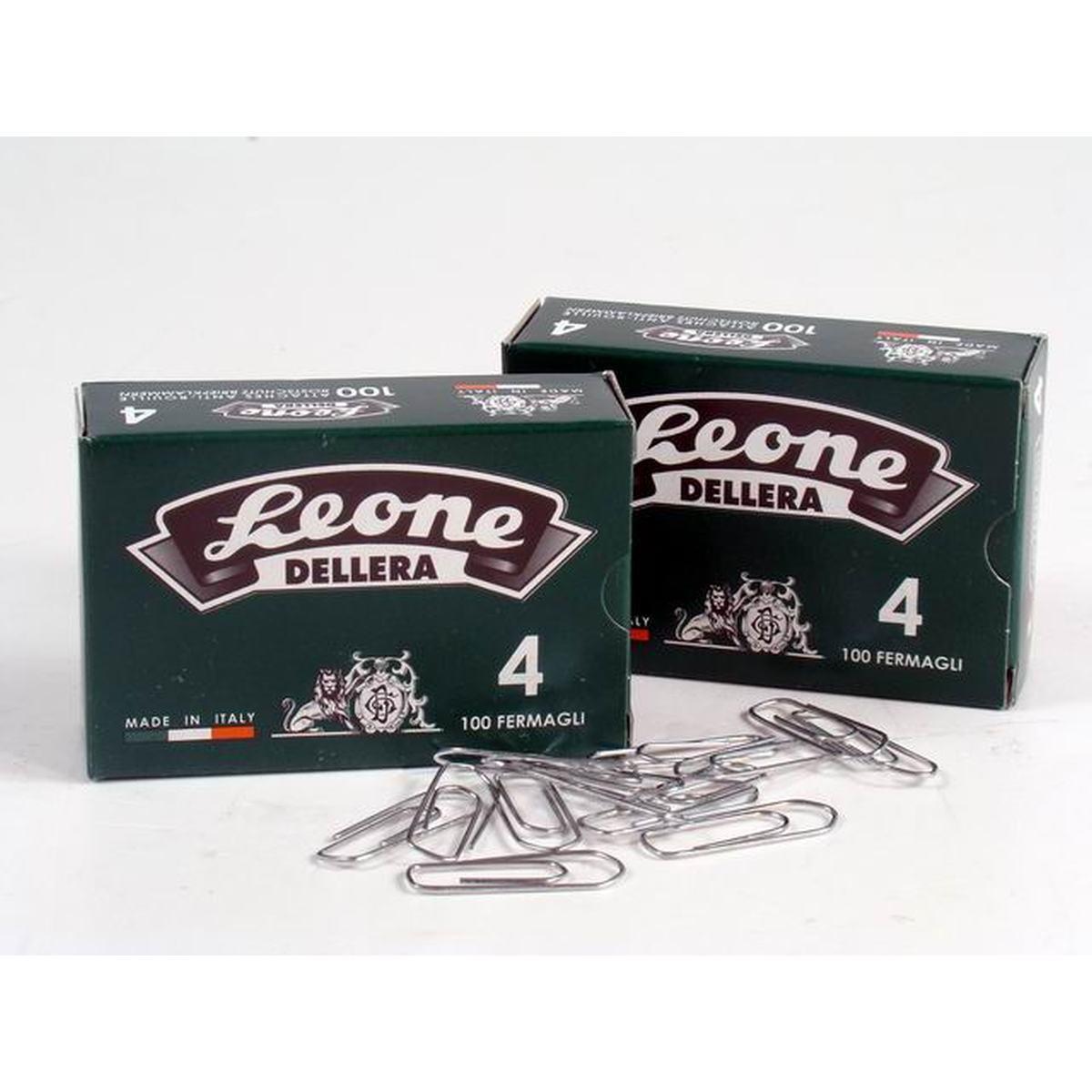 2 Confezioni da 100 graffette zincate Leone N°4 - 32 mm punta triangolare ufficio scuola