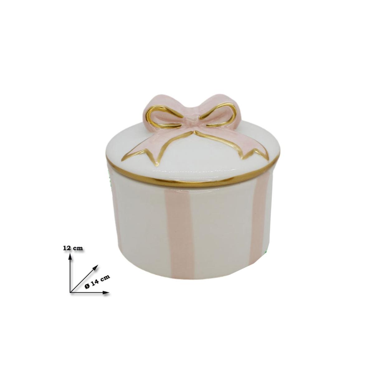Scatola ceram.c/fiocco 14x14x12cm
