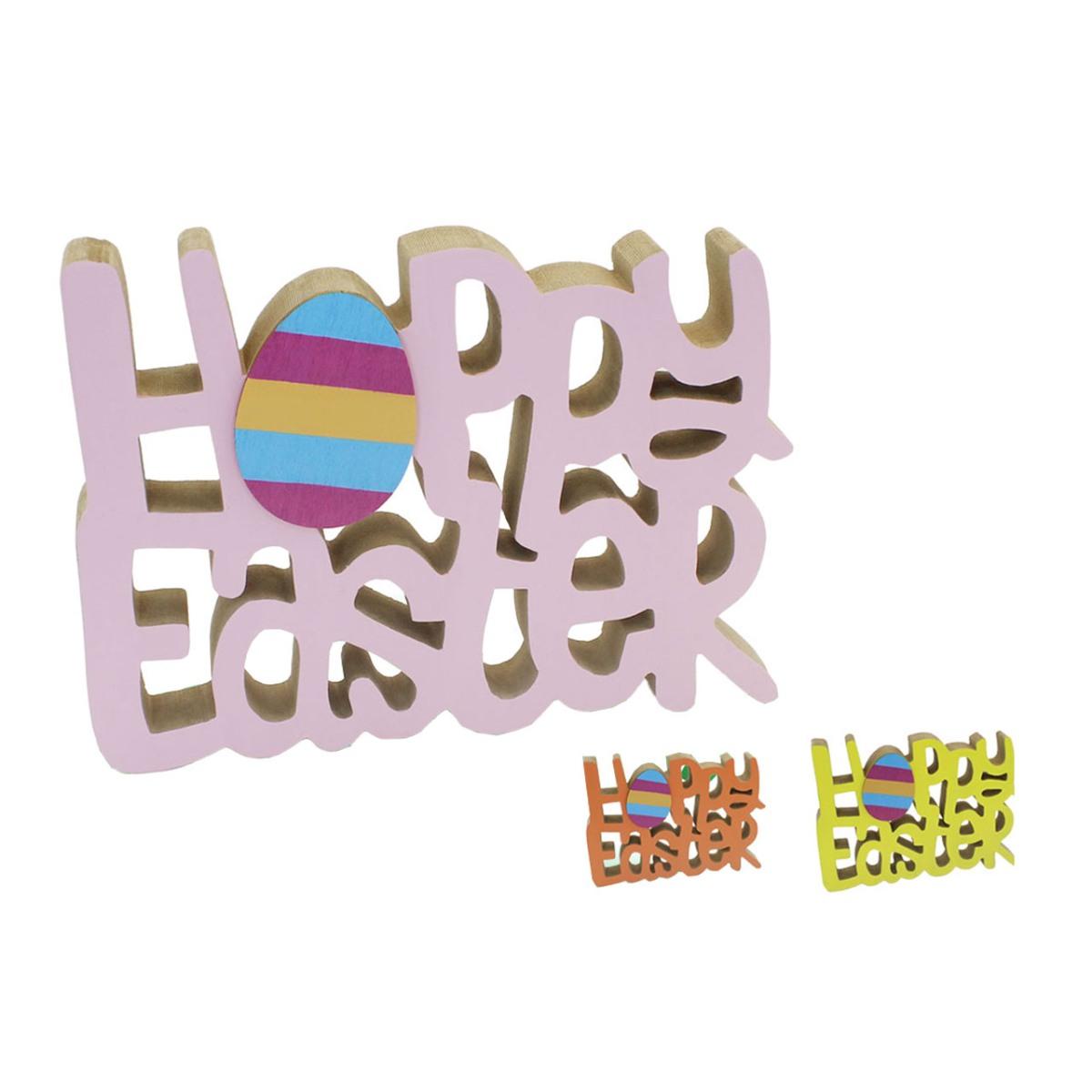 Scritta pasqua legno 18x14cm